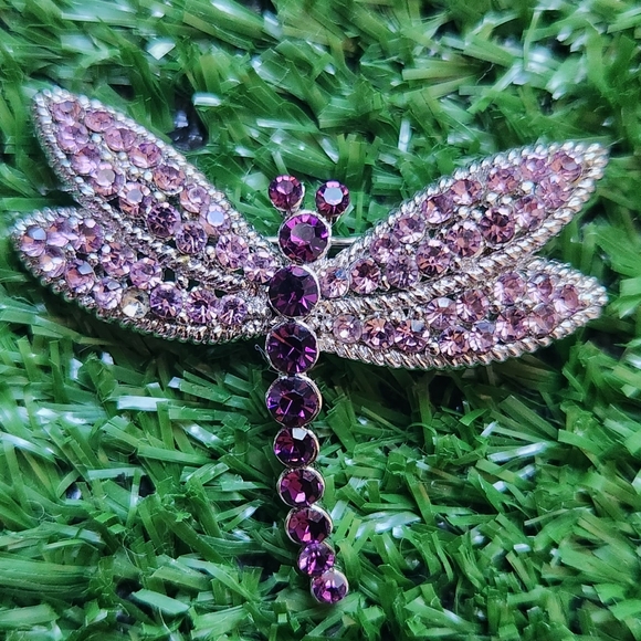 Purple Rhinestones Brooches - Picture 9 of 11